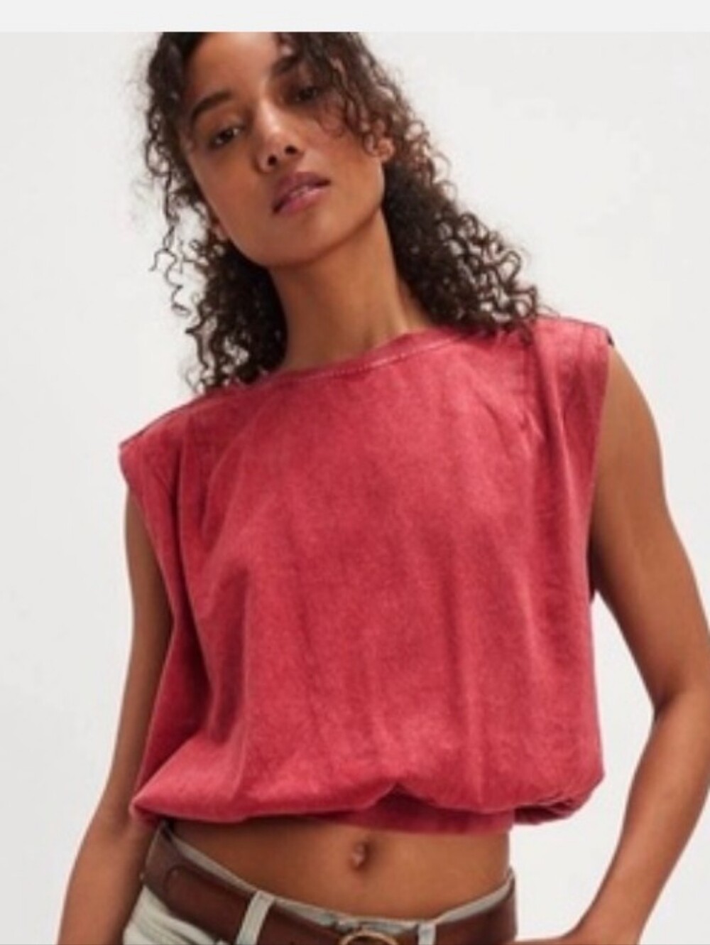 Free People We The Free Boba Girl Tee Berry Twist Tee -Sm/Med- ( Oversized) NWOT